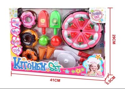 China Plastic Children's Play Cooking Sets with Ice Cream Dessert Pizza Cake 23 Pcs for sale