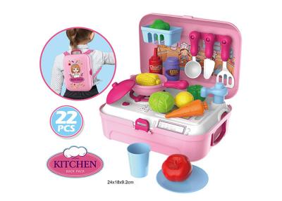 China Portable Backpack Kitchen Role Play Toys , Pretend Play Children's Cooking Set for sale