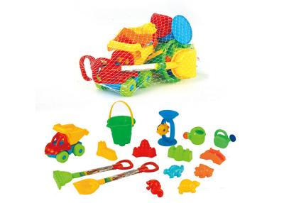 China 20 Pcs Plastic Beach Truck Children's Play Toys W / Big Spade Shovel Trolley Cart for sale