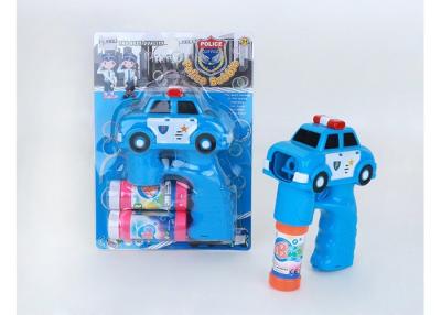 China Police Car Shape LED Bubble Gun Shooter Children's Play Toys Blue Color Age 3 Kids for sale