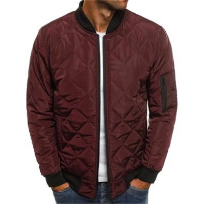 China Wholesale Autumn Outdoor Stock Men's Diamond Quilted Padded Winter Cotton Breathable Coated Down Filled Jackets for sale