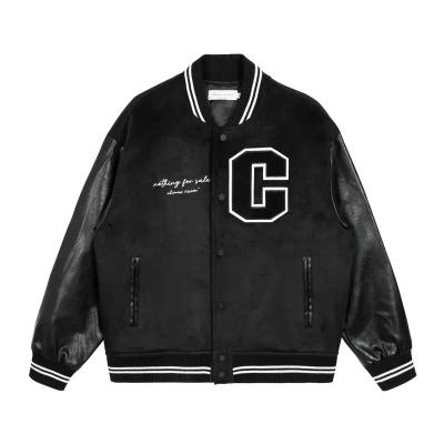 China New Breathable Fashion OEM Custom Design Big C Chenille Embroidery Patch Wool High Quality High Quality Varsity Jacket Leather Jackets Letterman Jackets for sale