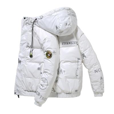 China 2022 Waterproof OEM Custom Print Down Jacket Men Padded Warm Oversized Shiny Bubble Coats Winter Stripper Jackets For Men for sale