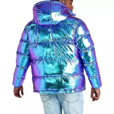 China Wholesale Good Quality Anti-Wrinkle Outwear Winter Bubble Jacket Comfortable Padded Shiny Coats Custom Made Stripper Jacket Men for sale