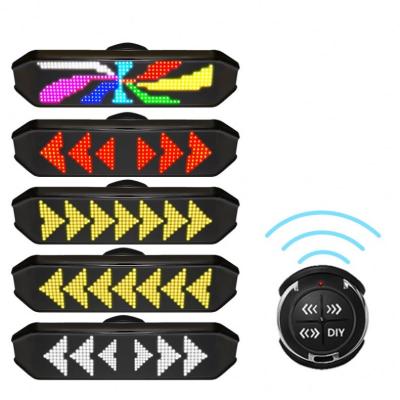 China Waterproof Warning Light Brake Bicycle Tail Light RGB DIY Display Text Light USB Rechargeable Bicycle Switch Bike Turn Signal LED Remote Light for sale