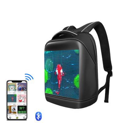 China Waterproof Manufacturer Smart GIF Image Bike Advertising Led Dynamic Backpack With Led Display LED Billboard Human Walking Backpack for sale