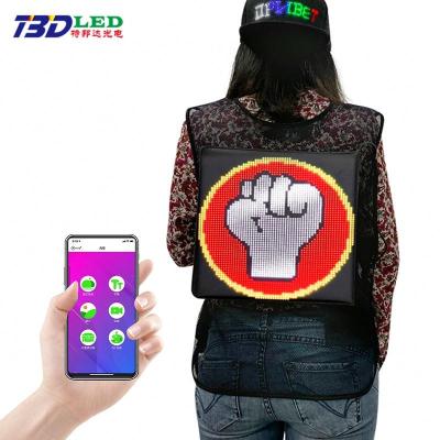 China Indoor Full Color Waterproof Portable LED Advertising Vest Screen Scrolling LED Message Led Backpack Screen for sale