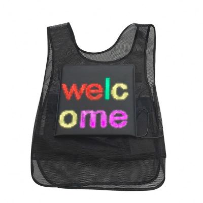 China Safety Vest Outdoor Led Reflective WIFI APP Send Warning Messages Lit Graphic Display High Visibility LED Attractive Vest for sale