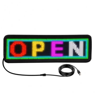 China Indoor App Control LED Sign Panel Flexible USB LED Car Signs Programmable Custom Scrolling Digital Message Display Led Matrix Panel for sale