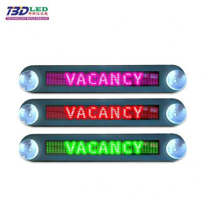 China Z74011.8inch LED Car Sign Indoor Red Blue Green Working Words Leaving Number Store Open Sign Remote Control Programmable LED Display Board for sale