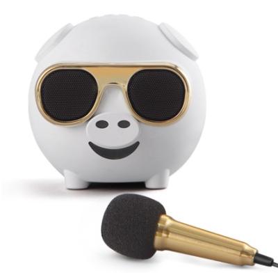 China AirPlay Pig Shape Speaker Mini Speaker With Microphone For Wireless Karaoke Ship For USA for sale