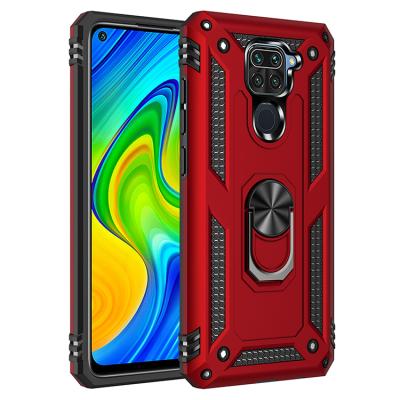 China Luxury Hybrid Handset Case For Phone 360 ​​Rotation Ring Kickstand Magnetic Back Cover For Xiaomi Redmi Note 9 for sale