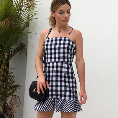 China Summer New Fashion Breathable Female Plaid Sleeveless Elegant Dresses For Women for sale