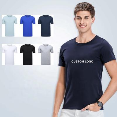 China 2022summer Anti-Wrinkle OEM Men's Custom Logo Printing Simple Loose Short Sleeve T-shirts Fit Casual College Style On Demand for sale