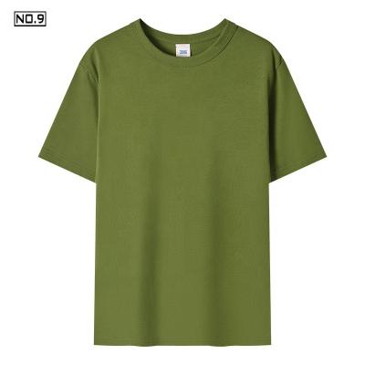 China Anti-wrinkle 300g Cotton Retro Vintage American Avocado Green Round Neck Japanese Heavy Short Sleeve T-shirt Male for sale