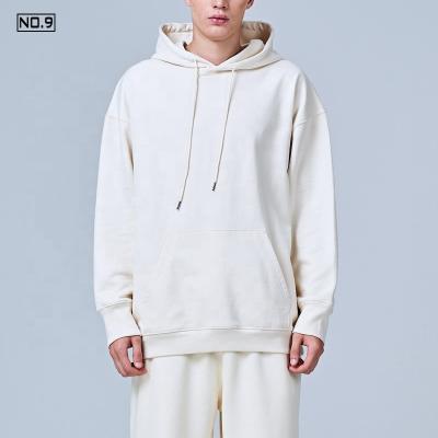 China 2022 Autumn Winter Anti Shrink Custom Logo Printed 100% Cotton Men's Fashion Pullover Loose Drawstring Oversized Hoodies White for sale