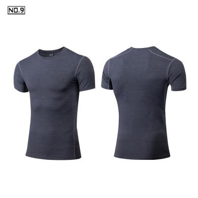 China Wholesale Custom Runway Printed Single T-Shirt Anti-Wrinkle Gym Fitness Sports Tee Polyester Spandex Print Men Short Sleeve T-Shirt for sale