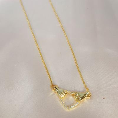 China No Fade HOVANCI Gold Plated Stainless Steel Jewelry 11 Arm Women Tasty Zircon Heart Pendant Necklace for sale