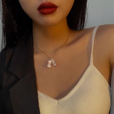 China No Fade HOVANCI To Discover Weekly Jewelry 11gold Stainless Steel Plated Peanut Lucky Gourd Bead Chain Pendant Necklace for sale