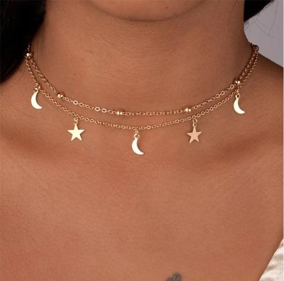 China HOVANCI African Necklace Nickel Free Lead Free Round 11 Moon And Star Stainless Steel Beaded Round Necklace Woman for sale