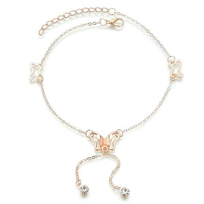 China HOVANCI Fashion Design Chain Anklets Women Foot Jewelry Plated Butterfly Anklet New for sale