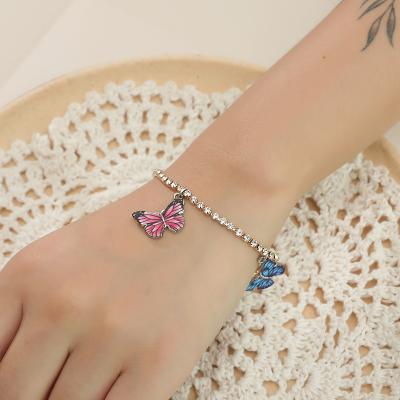 China Bohemia HOVANCI Retro Glitter Crystal Claw Chain Bracelets Multi Colored Tropical Butterfly Anklets Pendant Bracelet for sale