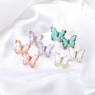 China Sweet Princess Butterfly Earrings from HOVANCI S925 Sterling Silver Needle Colorful Crystal Butterfly FASHIONABLE Stud Earrings for sale