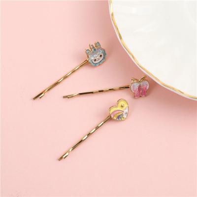 China HOVANCI Alloy New Arrival Cartoon Butterfly Princess Hairpin Set Korean Soft Cute Word Folder Hair Pins Kids Hair Accessories for sale