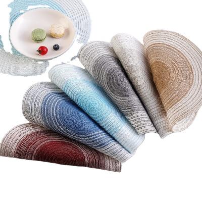 China A3045Round Linen Table Mat Heat Insulation t Bowl Mat Nordic Western Japanese Cotton Tea Cup Traditional for sale