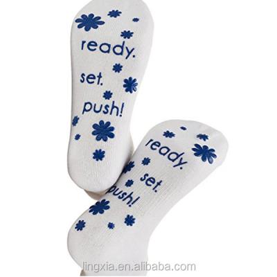 China New Anti-Slip Merchandise Women Combed Cotton Labor And Delivery Socks, Fun Inspired Non Slip Non Push Socks For Maternity for sale