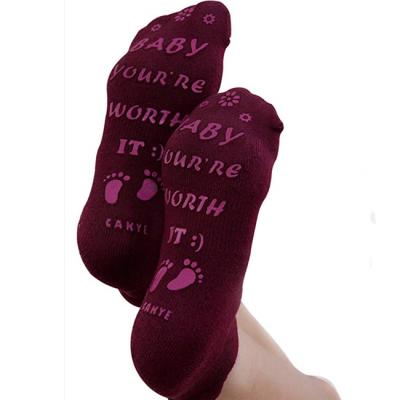 China Anti-Slip Custom Design Combed Cotton Work And Delivery Skid Socks Non Pregnancy Funny Hospital Push Up Socks For Maternity for sale