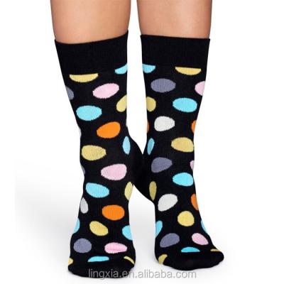 China Breathable Women Fashion Happy Polka Dots Combed Cotton Blend Socks, Multicolor High Quality Socks Wholesale Bulk Cotton Socks for sale