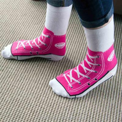 China Wholesale Breathable Women Ladies Girls Trainers Novelty Socks, Custom Design Shoe Design Cute Sneaker Novelty Socks for sale