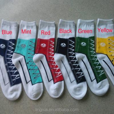 China Wholesale Breathable Make Your Own Women's Sneaker Shoe Design Socks, Custom Dresses Novelty Socks Funky Trainers Shoes Sneaker Socks for sale