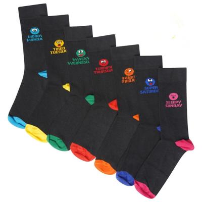 China Sustainable Breathable Cotton Men's Socks Seven Days Weekly Socks, Daily Fresh With Cotton 7-Days Seven Continents Socks for sale