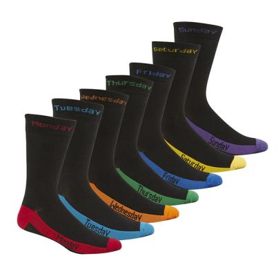 China Men Sustainable Breathable Cotton Socks 7 Days Week Socks , Daily Fresh With 7-Days Cotton Socks For Men for sale