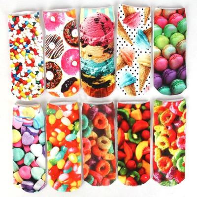 China Viable Women Fashion Low Cut Sublimation Socks 3D PRINTED Cotton COGS, Girl Art Printed 3D Sublimation Socks for sale