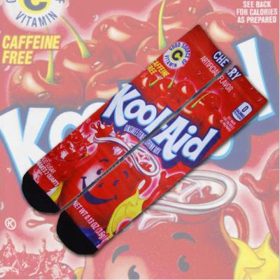 China Breathable Fashion Kool Aid Printed Men's Autumn And Winter Digital Terry Socks for sale