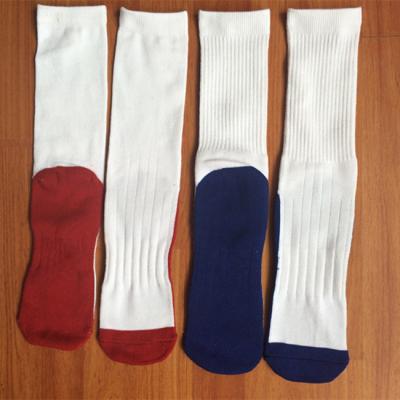 China Dark Red/Blue Bottom Polyester Color Breathable White Empty Socks For Sublimation,Technics Knitted Men's Sublimated Socks for sale