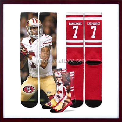 China New Fashionable Viable Sublimation Printing Socks, Football Sublimated Screen Printed Socks, Man Polyester Sublimation Printing Socks for sale