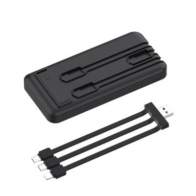 China Universal fast charging 10000mAh comes with cable mobile phone treasure portable ultra-large capacity charging ultra-thin mobile power for sale