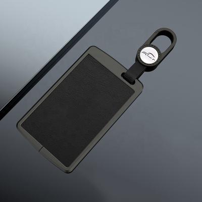 China Aluminum Alloy Metal Car Key Cover Case Remote Control Case With Key Chain Case For Tesla for sale