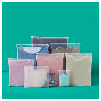 China Custom Promotional Moisture Proof Biodegradable Cheap Zipper Bag, T-shirt Swimwear Plastic Bag With Zipper For Clothing for sale