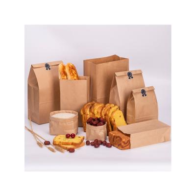 China Brown Recyclable Eco Friendly Disposable Food Paper Bag Grocery Paper Bag Cheap Stand Up Paper Bag Food Grade for sale