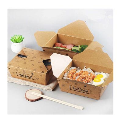 China Handmade Biodegradable Disposable Custom Printed Wrapping Paper Food Container Fast Food Takeaway Biodegradable Paper Package for sale