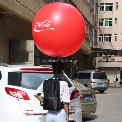 China Commercial Hot Sale Custom Centerpieces Inflatable Backpack Balloon Advertising LED Walking Balloon for sale