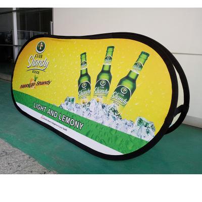 China Foldable Vertical Horizontal Portable Fabric Pop Up A Frame Banners Signs for sale