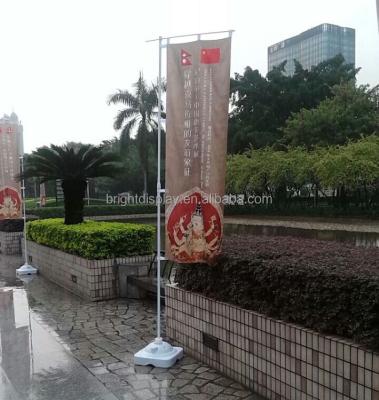 China Cheap waterproof free standing flag poles with low water stand for street advertising. for sale