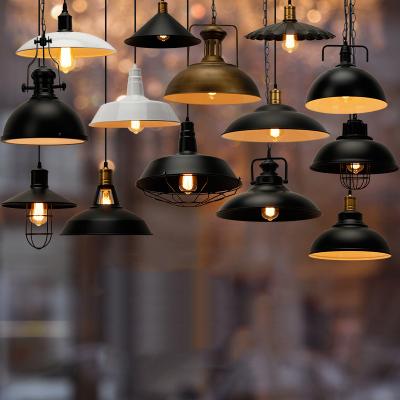 China Modern Decorative Vintage Industry Cafe Bar Vintage Suspended Lamp Fixture E27 Retro Black Pendant Light for sale