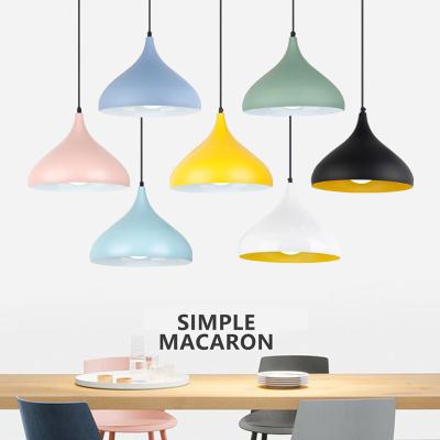 China Nordic simple style modern colorful hanglamp chandelier for dance resturuant room living bar office pendant light for sale